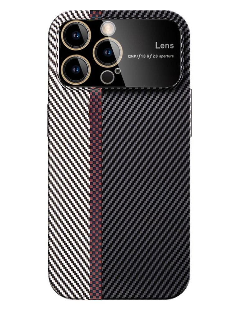 CATANES iPhone 13 Pro Max Carbon Case Large Window Camera Protection Unique Design Mixed Amazing Color Aramid Carbon Fiber Phone Case White - Image 1