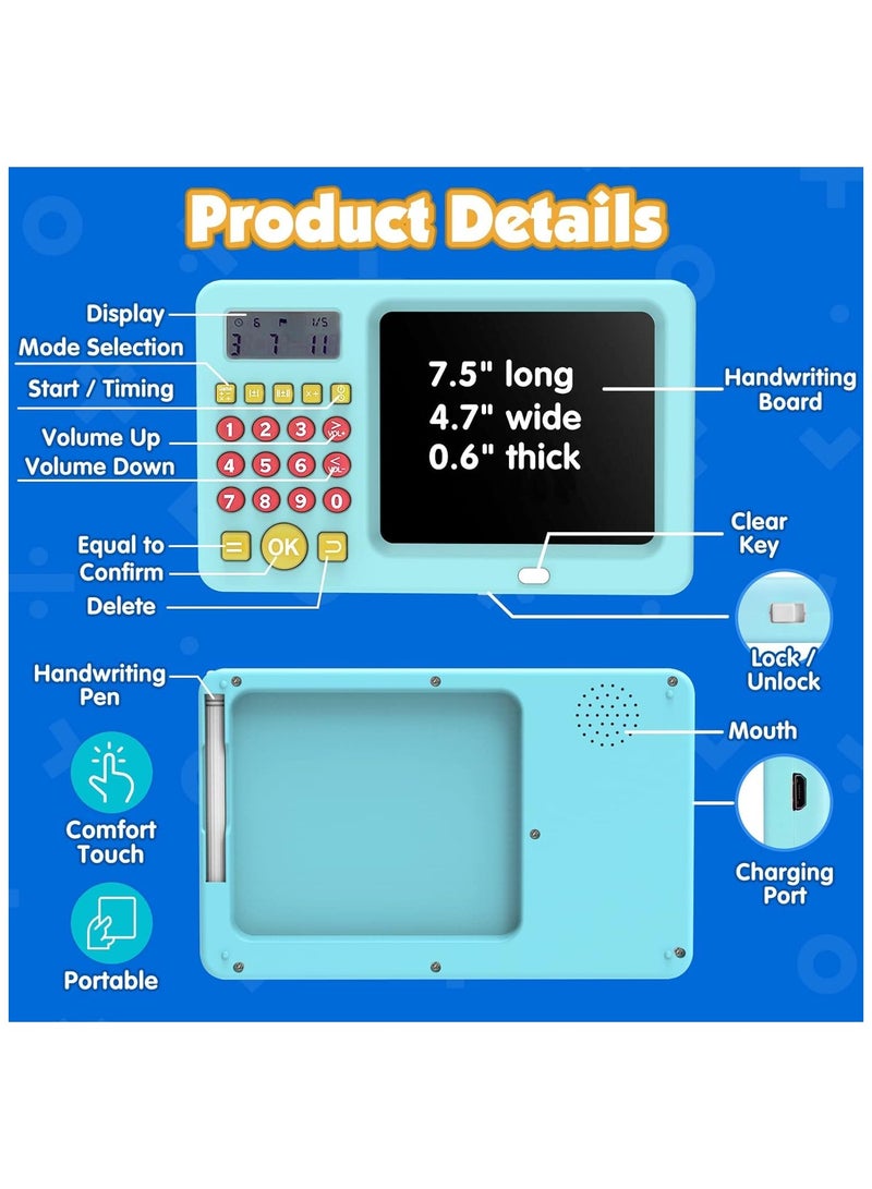 LCD Writing Tablet Toy for Kids Math Games for Kids 6-8, Electronic Math Games Toys for Learning Math, Birthday Gifts for Boys Girls (Blue) - Image 5