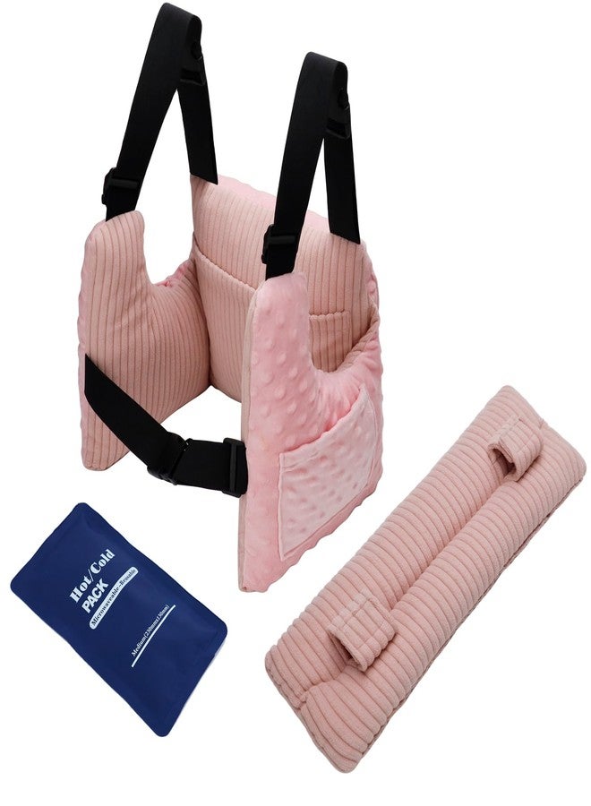 RoamReady Post Mastectomy Pillows After Hysterectomy Must Haves, Breast Reduction Mastectomy Recovery Supplies, Breast Cancer Heart Surgery Pillow Gifts for Women Help for Recovery and Rest, Pink - Image 1
