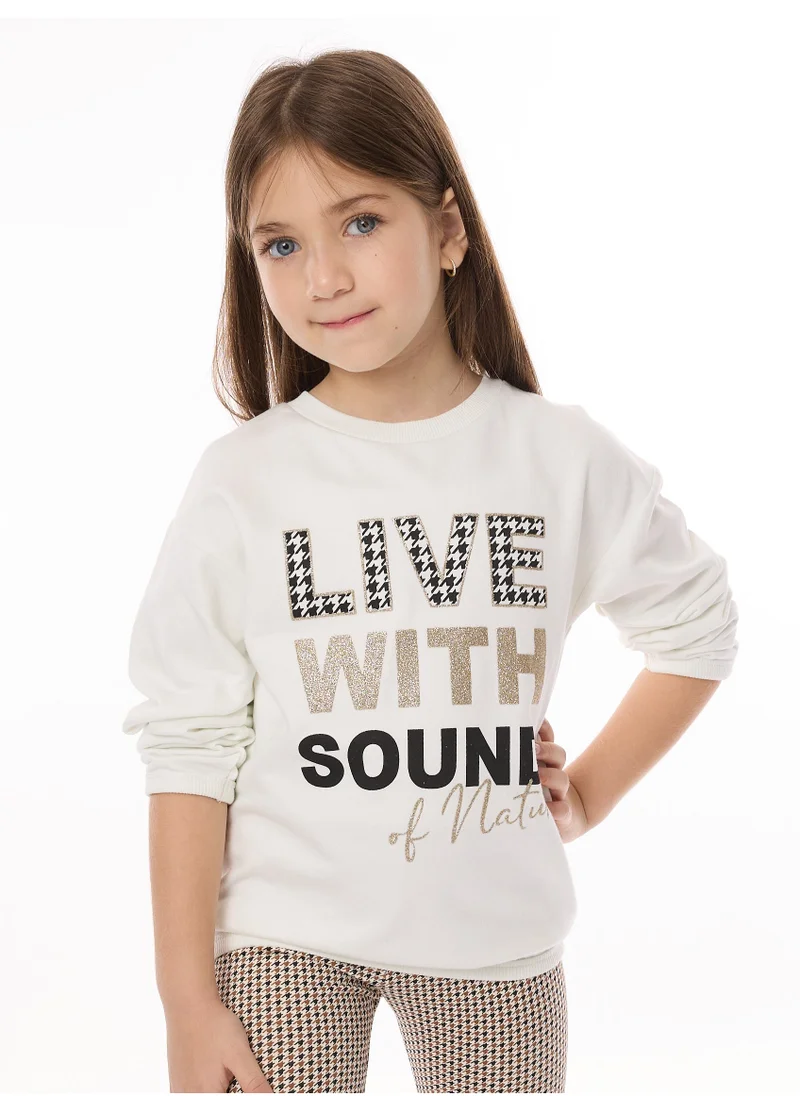 فكتور اند جين victor and jane Girls - Sweat top and leggings Set with Applique Embroidery