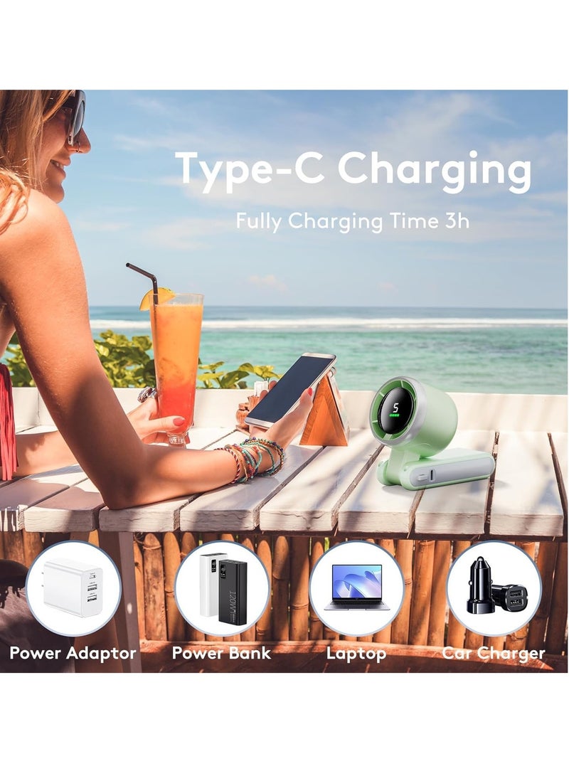 hilimse Portable Handheld Turbo Fan, 5 Gear Wind, Battery Operated, 3 IN 1 Hand Fan with Air Turbo Tech Cooling Fan for Outdoor Activities, Travel, Working - Image 4