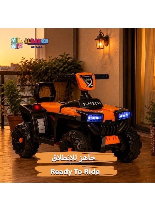 ALBADER Kids Electric Ride On Motorcycle 6V Battery Powered Motorbike with Single Motor, Front & Rear LED Lights, Music Function, Foot Pedal Control, Toddler Ride On Bike Toy, Rechargeable Electric Motorcycle for Boys and Girls Indoor Outdoor - Image 2