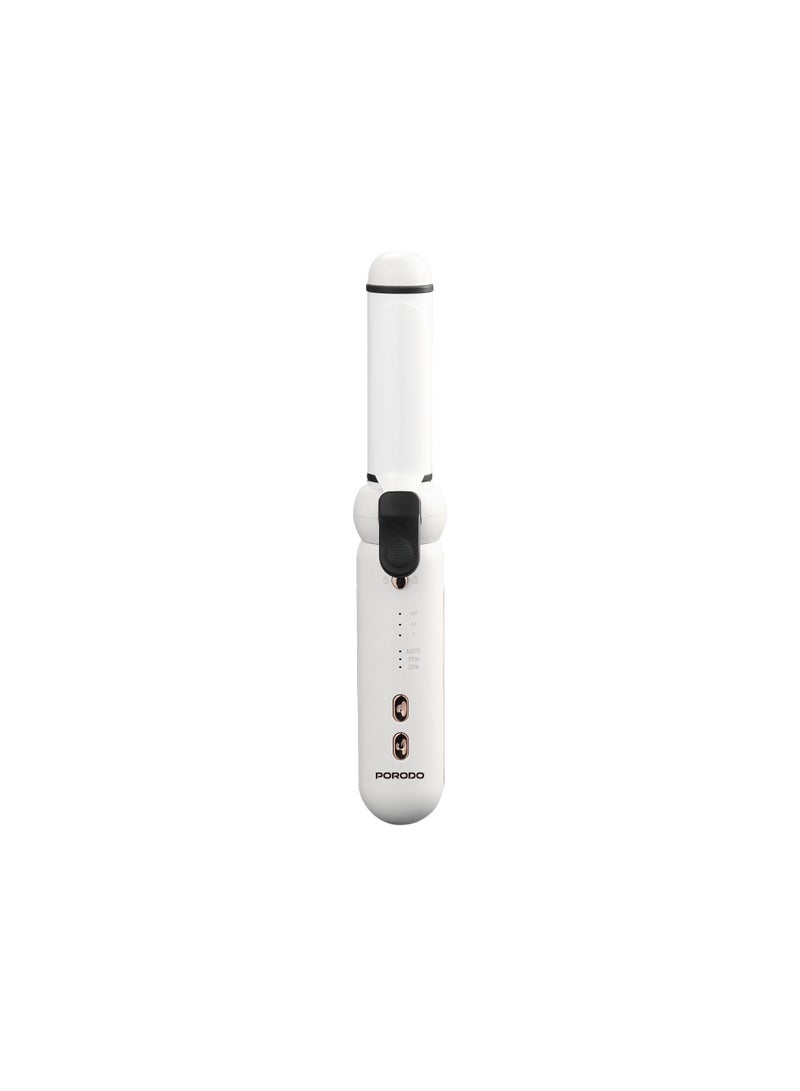 porodo 3 in 1 Cordless Hair Styling Tool / Hair Straightener & Curling Iron / 3 Replaceable Heads / 20 min Working Time / Compact & Travel Friendly / Heat Resistant Design - White - Image 3
