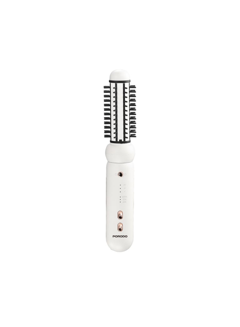 porodo 3 in 1 Cordless Hair Styling Tool / Hair Straightener & Curling Iron / 3 Replaceable Heads / 20 min Working Time / Compact & Travel Friendly / Heat Resistant Design - White - Image 4