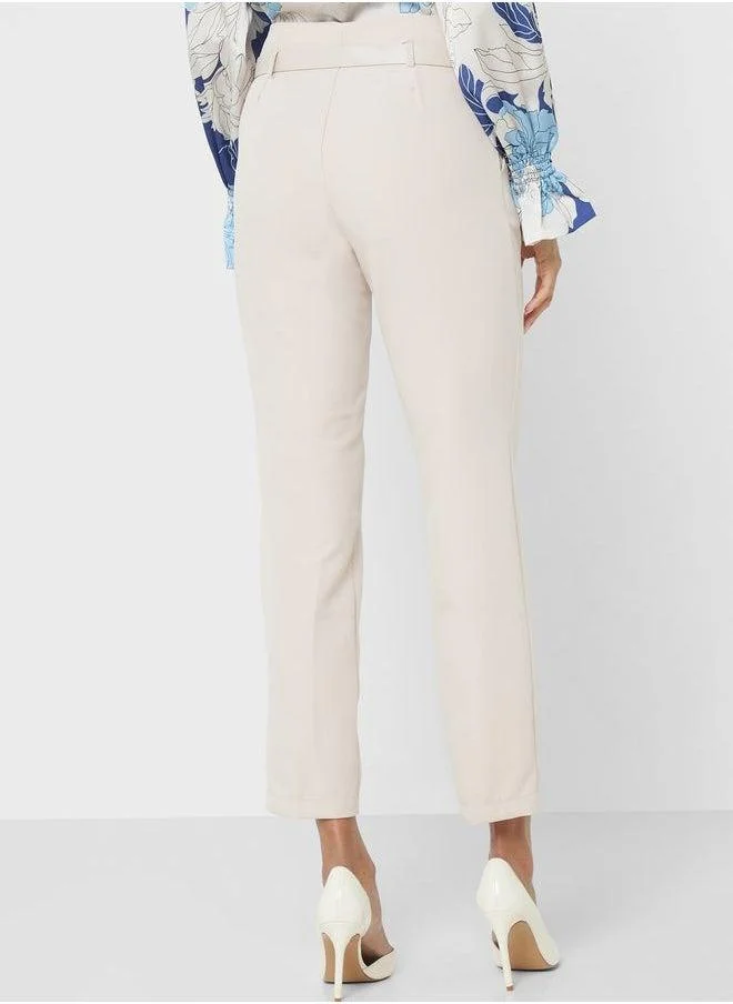 Refka by modanisa Belted High Waist Pants