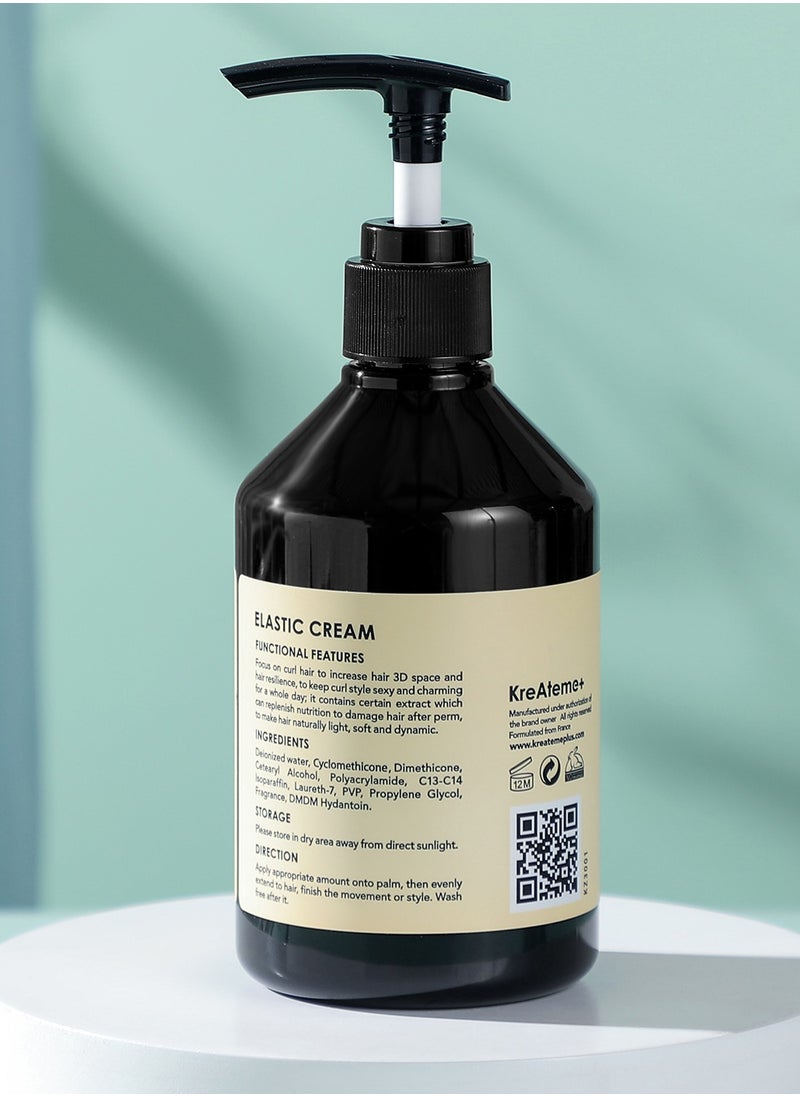 KreAteme+ - KreAteme+ Elastic Cream (300Ml/ 10.56 Fl.oz) For Highlighting Curly hair, Smoothing Strengthening Moisturizing & Frizz Control, Good For Dry Damaged Hair. (USA) - Image 1
