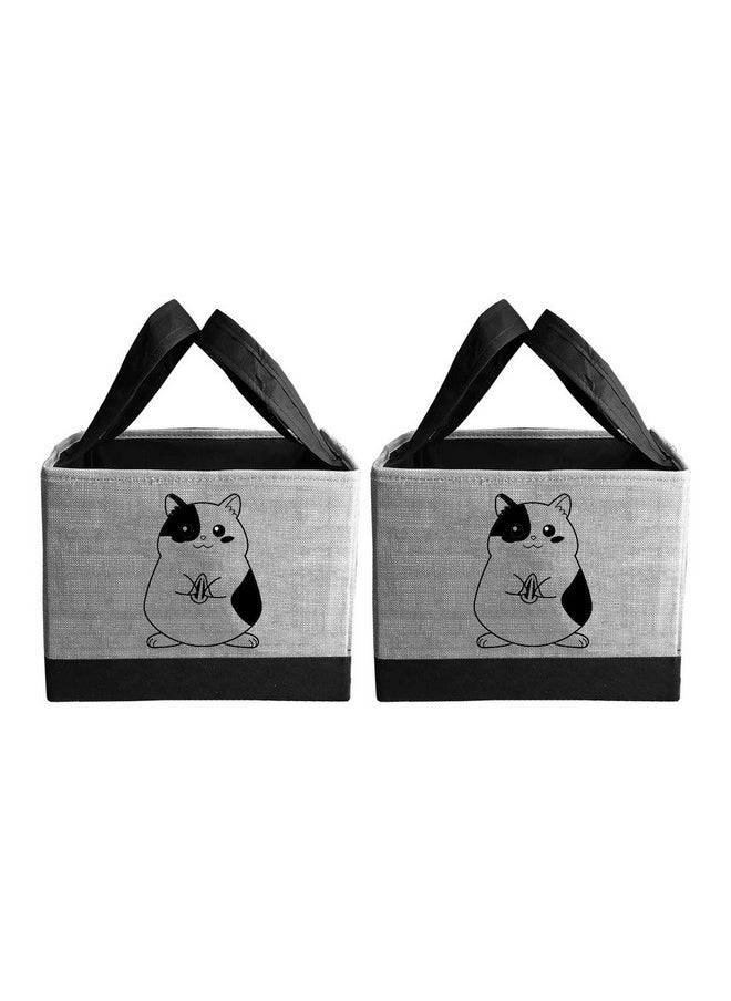 PrettyKrafts PrettyKrafts Toys storage Box, Storage organizer for kids, (Pack of 2) Jute Grey  - Image 1