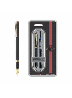 pierre cardin Pierre Cardin Golden Eye Black Lacquer Premium Fountain Pen | Luxurious Golden Trim & Nib | Free Ink Cartridges & Converter | Ideal For Christmas, New Year & Corporate Gifting 