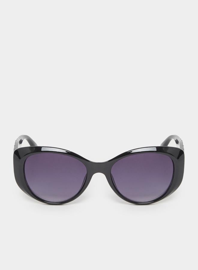 Styli Textured Arm Cat Eye Sunglasses - Image 2