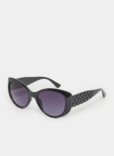 Styli Styli Textured Arm Cat Eye Sunglasses