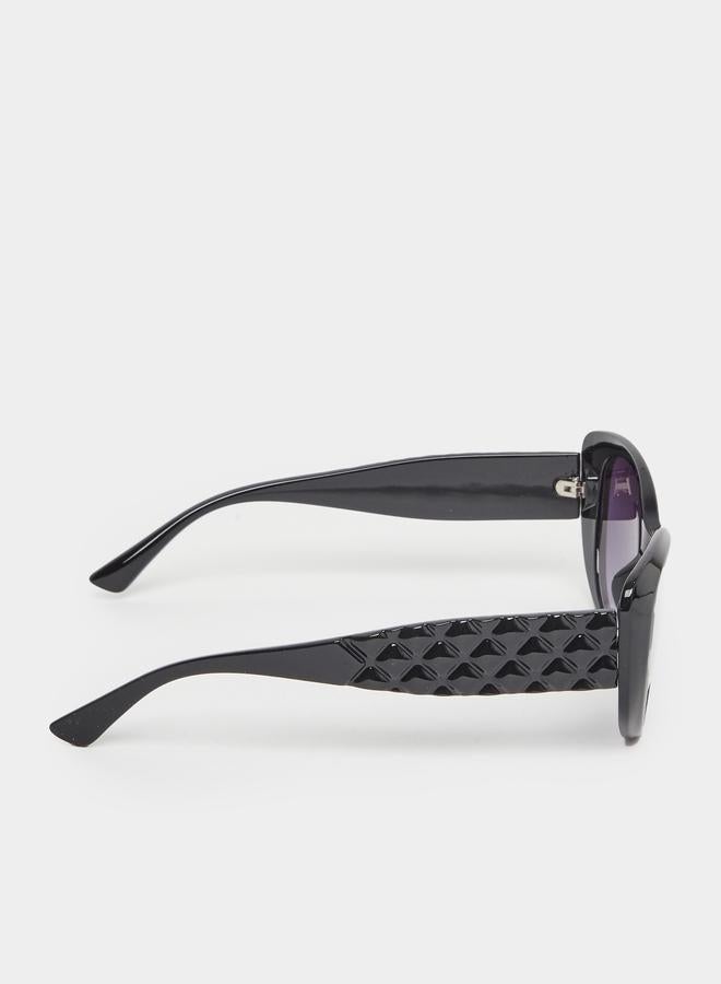 Styli Textured Arm Cat Eye Sunglasses - Image 3