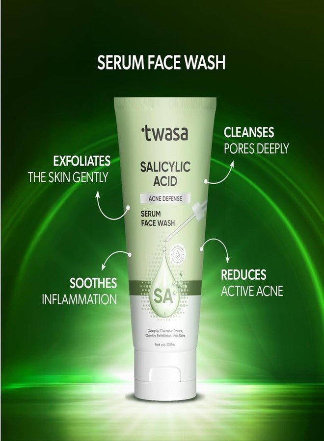 Twasa Salicylic Acid Acne Defense Face Wash For Prevents Acne, Pimples, Minimises Pores & Oil Control with Niacinamide | Face Wash for Oily & Acne-Prone Skin | For Women & Men | 100ml - Image 2