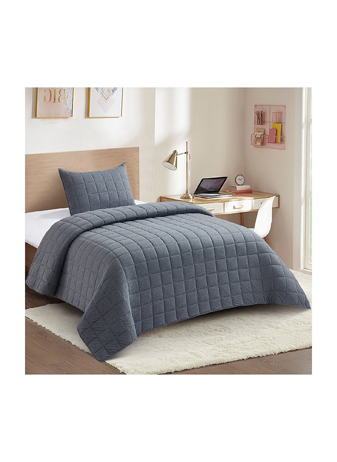 Home Box Knitnook Cotton Jersey 2-Piece Twin Summer Quilt Comforter Set 220 x 150 cm  - Image 1