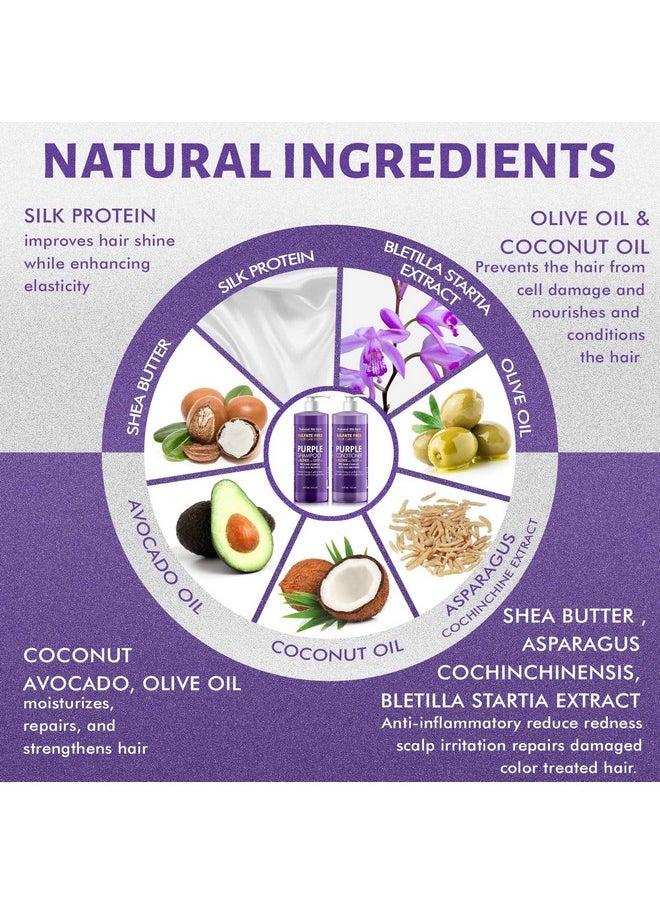 Natural Riches Natural Riches Purple Shampoo and Conditioner Set Sulfate Free Salon Grade for Silver Blonde Platinum Hair. Removes Yellow & Brass tones. Grey Highlighted Hair 16x2 fl oz  - Image 5
