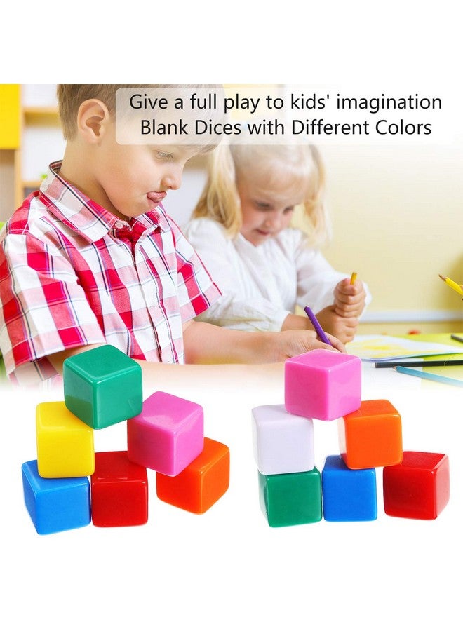 Gejoy 60 Pieces 16 mm Blank Dice Acrylic Dice Cubes Assorted Color DIY Cubes for Board Games with Storage Bag(Multicolor) - Image 3