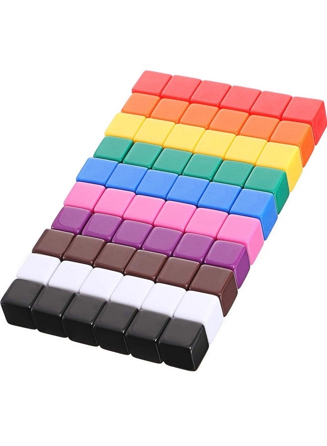 Gejoy 60 Pieces 16 mm Blank Dice Acrylic Dice Cubes Assorted Color DIY Cubes for Board Games with Storage Bag(Multicolor) - Image 1