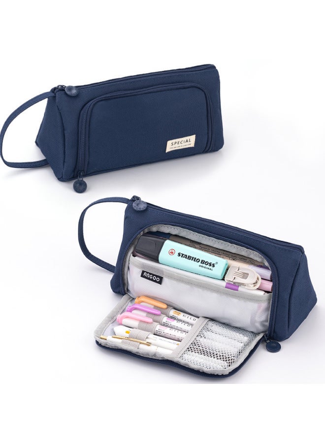 Korean-Style Simple Large-Capacity Pencil Case for Students, Multifunctional Storage Stationery Box, Ins-Style Portable Canvas Pencil Case - Image 4