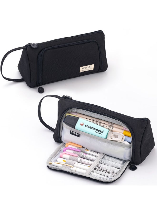 Korean-Style Simple Large-Capacity Pencil Case for Students, Multifunctional Storage Stationery Box, Ins-Style Portable Canvas Pencil Case - Image 5