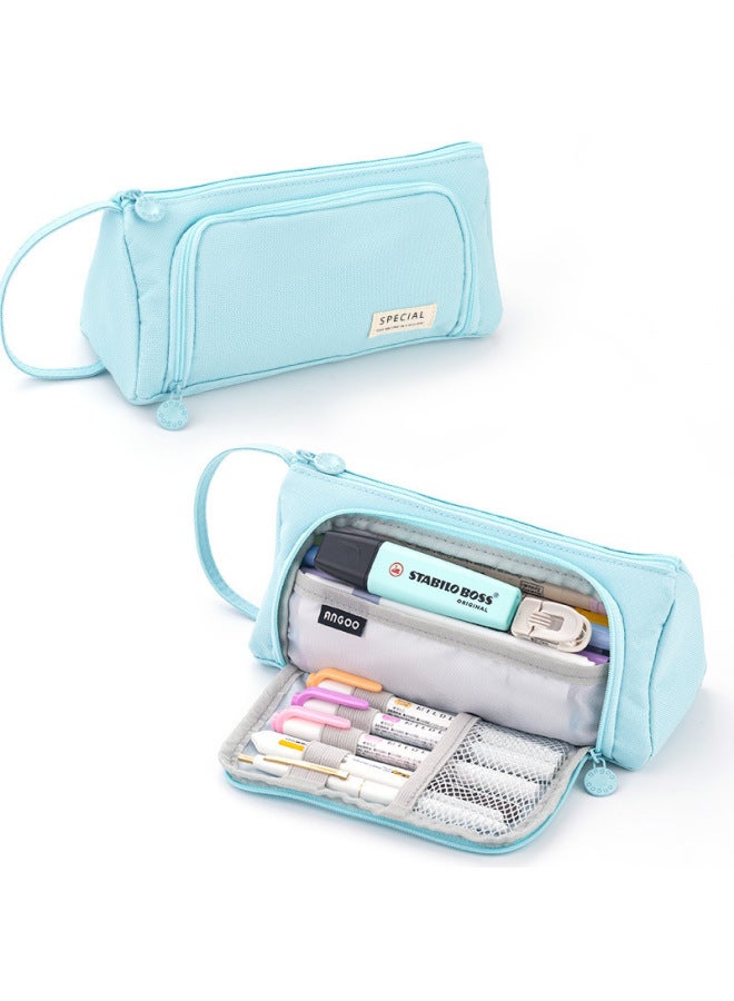 Korean-Style Simple Large-Capacity Pencil Case for Students, Multifunctional Storage Stationery Box, Ins-Style Portable Canvas Pencil Case - Image 3