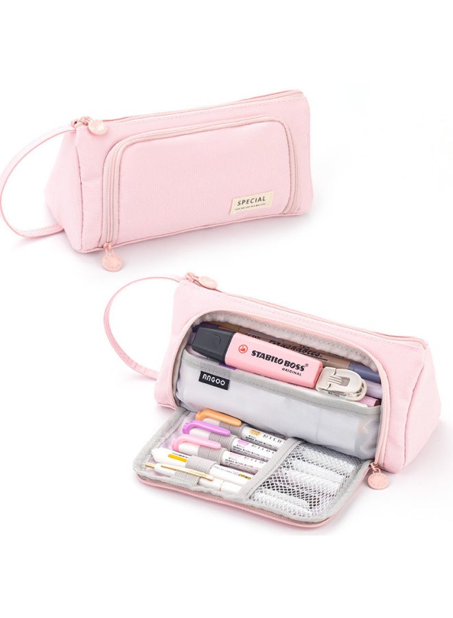 Korean-Style Simple Large-Capacity Pencil Case for Students, Multifunctional Storage Stationery Box, Ins-Style Portable Canvas Pencil Case - Image 2
