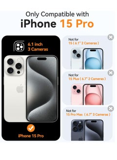 ESCASE Magnetic Cover for iPhone 15 Pro 6.1 Inch, MagSafe Compatible, Full Camera Protection, Translucent Matte Slim Protective Shockproof Case,  Blue  - Image 2