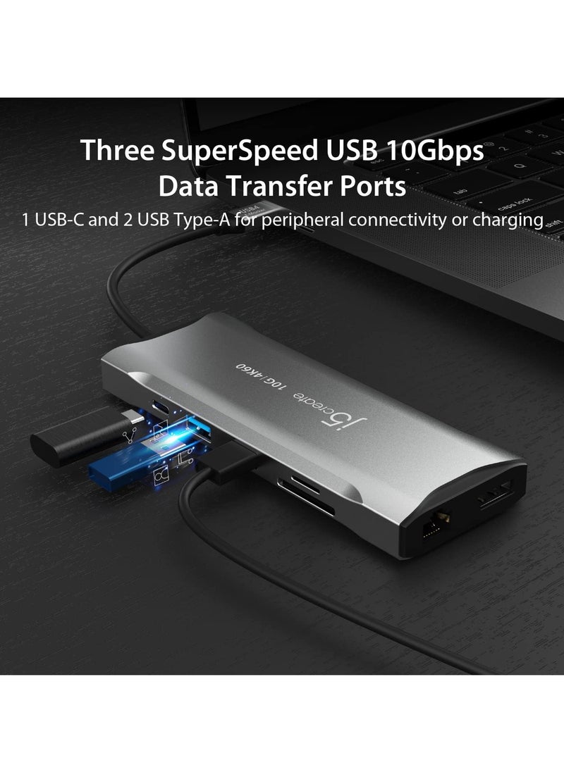 USB C 4K Triple Display Hub - 4K HDMI x2, 4K DP, 2 USB-A and USB-C
