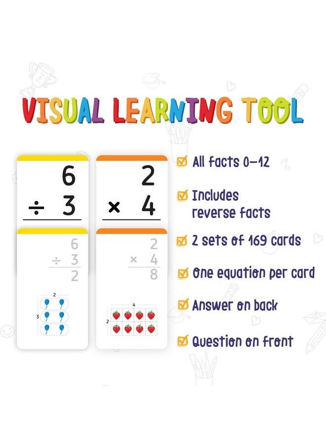 merka - Multiplication Flash Cards Math Flash Cards Multiplication And Division Flash Cards Multiplication Flashcards 3Rd Grade 2 Sets With 169 Cards Each - Image 1