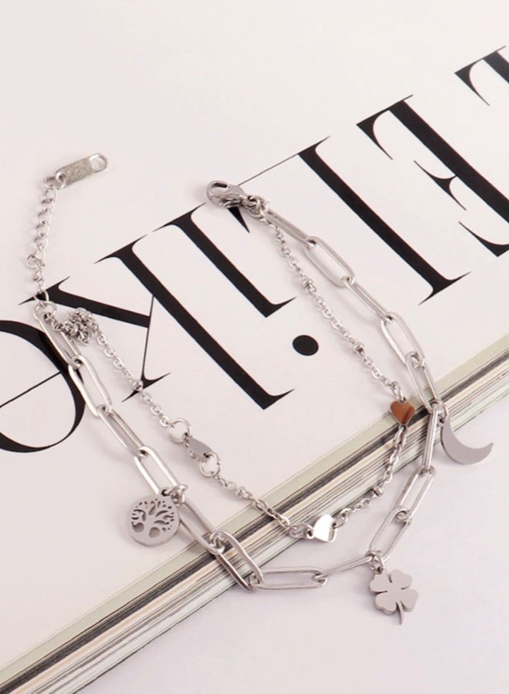 Elegant Silver Plated Stainless Steel Bracelet For Women - Image 2