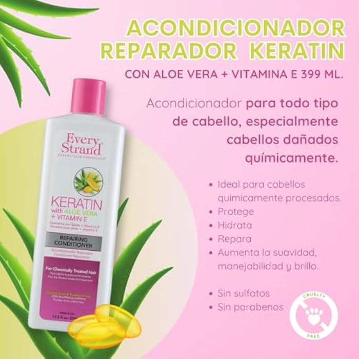 Every Strand Keratin Repairing Conditioner, 13.5 Fl Ounce, 13.5 Ounce - Image 4