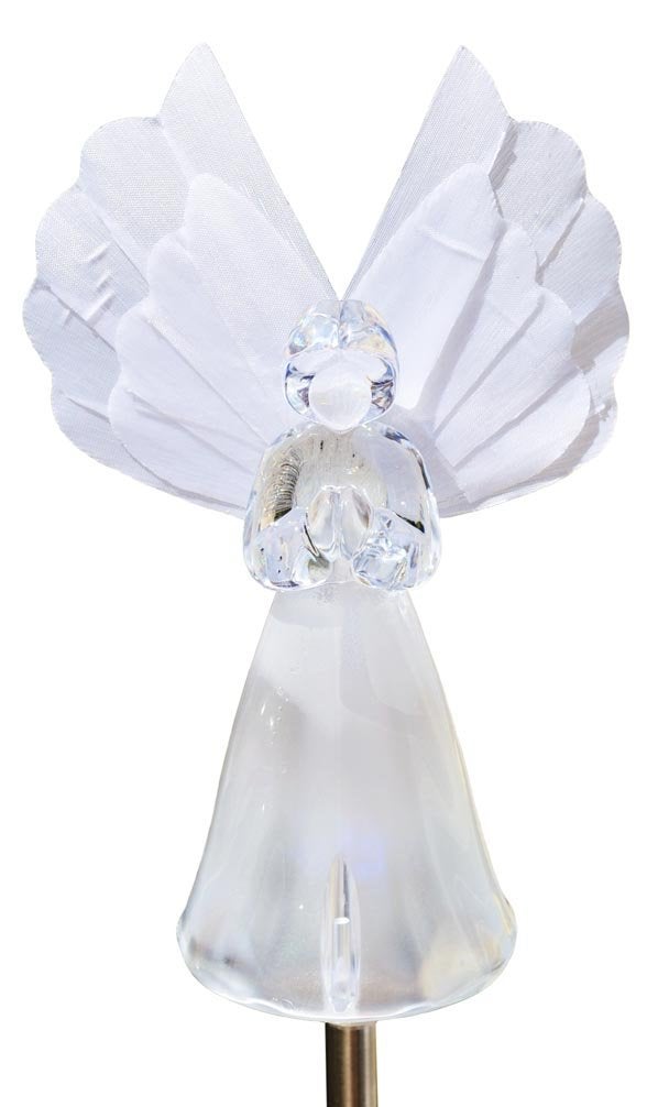 Solaration Solar Frosty Praying Angel Garden Light Fiber Optic Wing