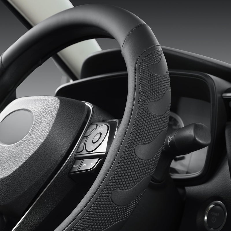 GIANT PANDA Car Steering Wheel Cover - Black - Image 5