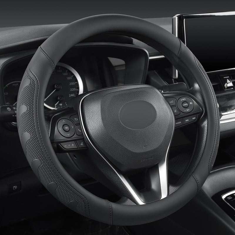 GIANT PANDA Car Steering Wheel Cover - Black - Image 2