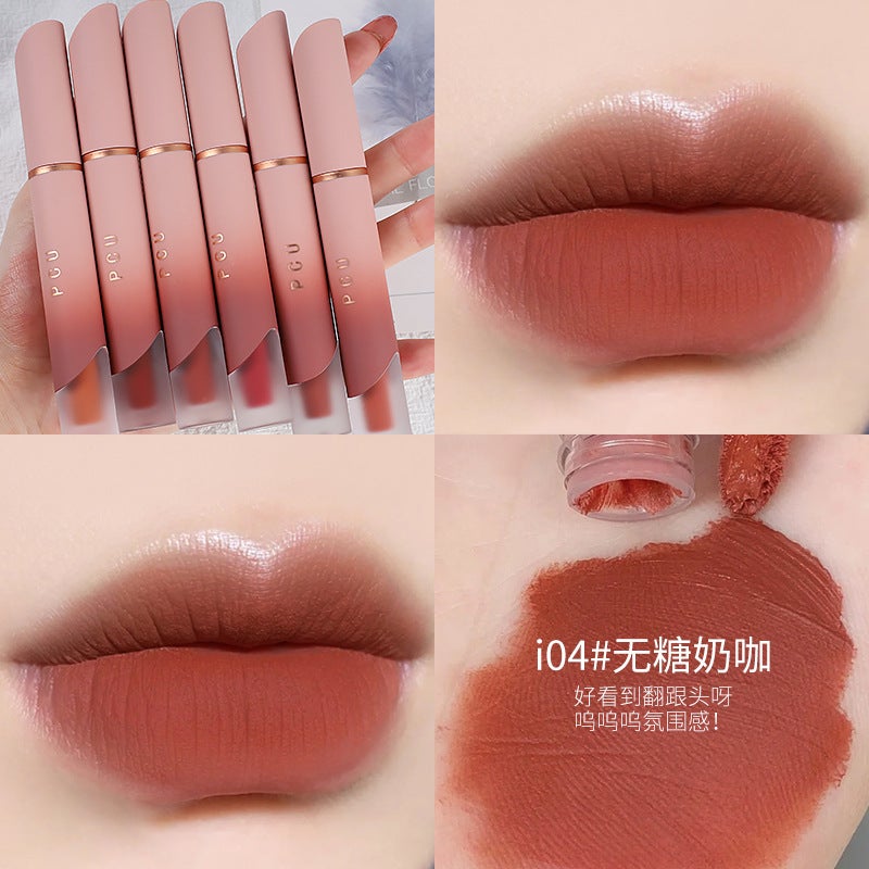 Pcu Cream Matte Lip Glaze Velvet Matte Lip Mud Whitening Non-Drying Lip And Cheek Dual-Use Blush Internet Celebrity Live Broadcast - Image 1