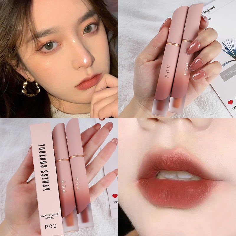 Pcu Cream Matte Lip Glaze Velvet Matte Lip Mud Whitening Non-Drying Lip And Cheek Dual-Use Blush Internet Celebrity Live Broadcast - Image 3