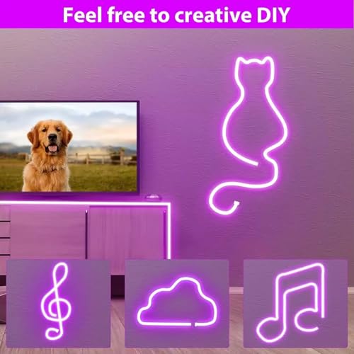VESPA Purple Neon Strip Lights, 4 Meters Long, DC 12V LED Light Strip, Waterproof IP65, Flexible Silicone Neon Rope Light Suitable for Indoor and Outdoor use in bedrooms and Kitchens - Image 5