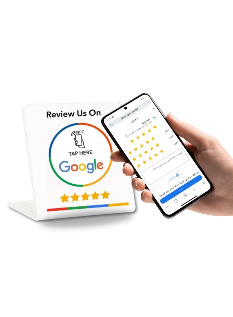 Generic NFC Google Review Stand  ( Large ) White - Image 2