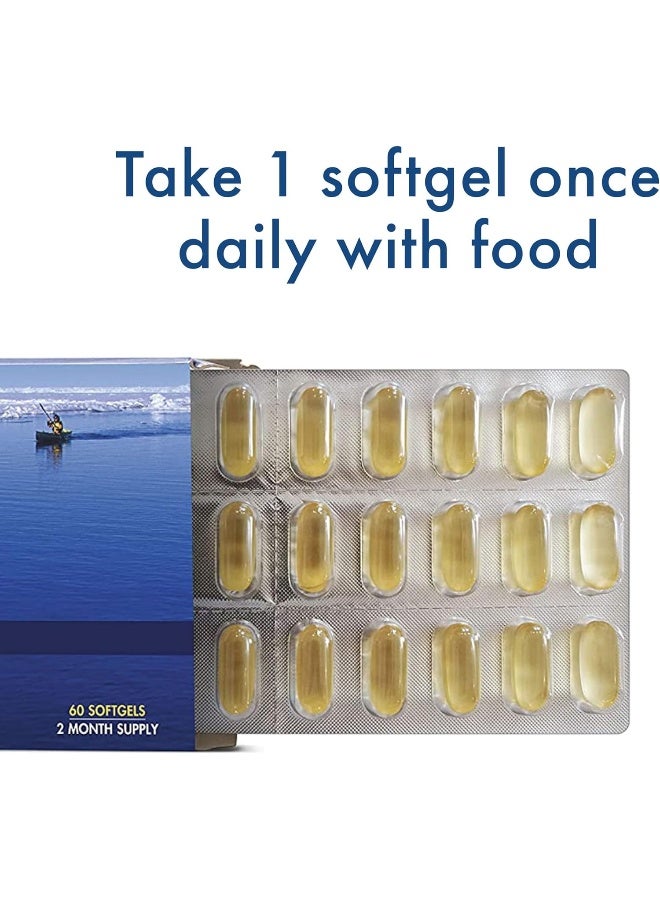 WHC, UnoCardio 1000 Fish Oil, 1300 mg of Pure Triglyceride Fish Oil with Omega-3 (1180 mg), 665 mg EPA and 445 mg DHA and 25 mcg (1000 IU) Vitamin D3 per softgel, Natural Orange, 60 softgels - Image 5