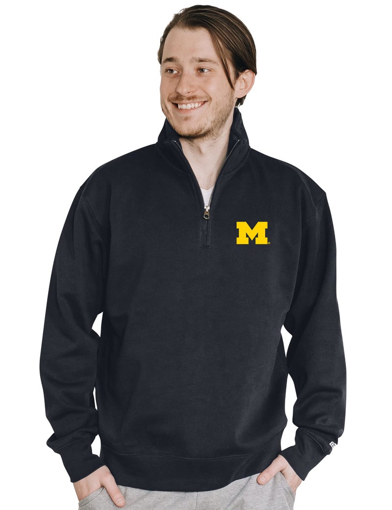Blue 84 Men's Michigan Wolverines Quarter Zip Sweatshirt Icon Team Color, Team Color, X-Large - Image 2