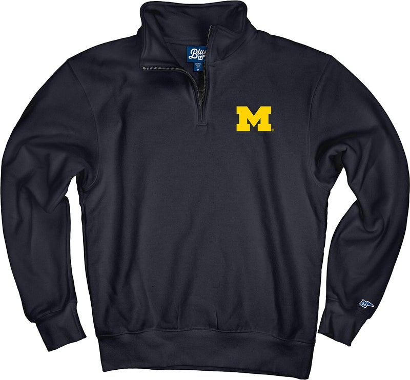 Blue 84 Men's Michigan Wolverines Quarter Zip Sweatshirt Icon Team Color, Team Color, X-Large - Image 3