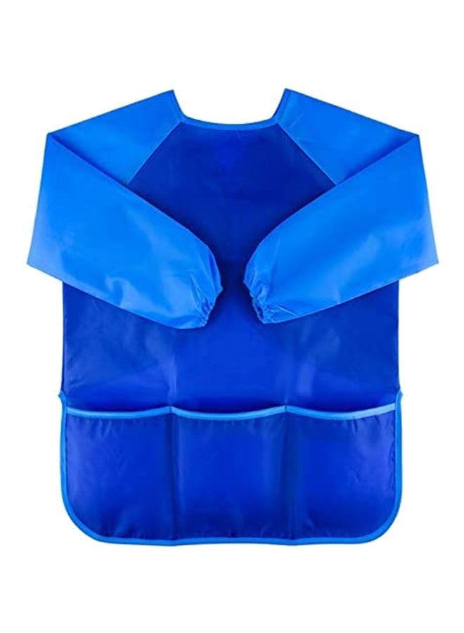 Waterproof Long Sleeve Artist Painting Apron Blue - Image 1