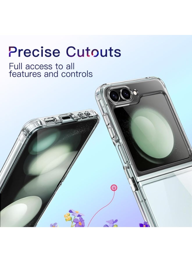 Raxoom Compatible with Galaxy Z Flip 5 Case,Anti Yellow- Ultra-thin Slim Fit Four Corner Airbags Protection Samsung Galaxy Z Flip 4 5G 2022-Clear - Image 3