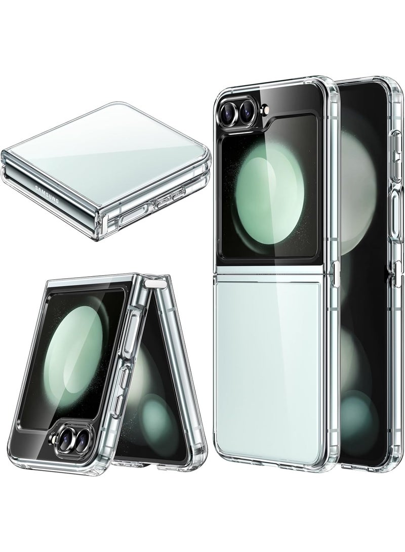 Raxoom Compatible with Galaxy Z Flip 5 Case,Anti Yellow- Ultra-thin Slim Fit Four Corner Airbags Protection Samsung Galaxy Z Flip 4 5G 2022-Clear - Image 1
