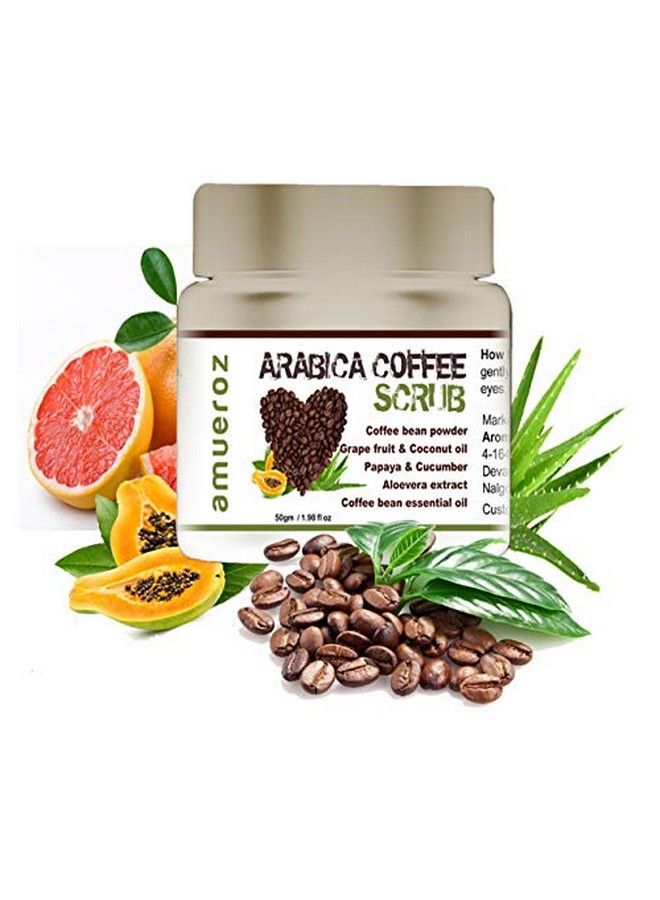 Amueroz Arabica Coffee Scrub For Face ; For Smooth Supple & Radiant Skin Care ; Tan Removal ; Oily/Normal Skin ; Refreshing ; Deep Cleansing 50 G - Image 1