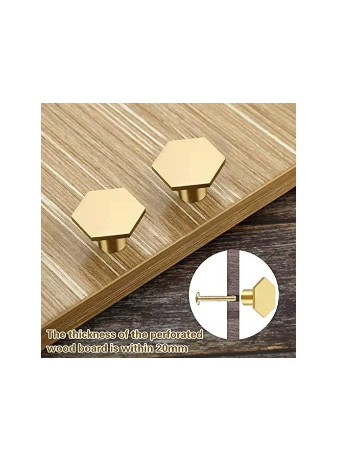 PROMASS promass Cabinet Knobs Gold Drawer Knobs Solid Brass Cupboard Knobs with 6 Screws for Drawer, Wardrobe, Cabinets, Doors, Decoration ï¼ˆ6Pcs ï¼‰  - Image 4