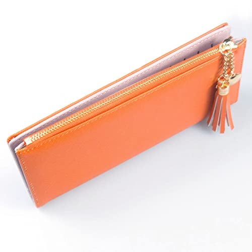 Valentoria Womens Wallet Cute Elegant Long Slim Card Holder Case Minimalist Coin Purse Thin Tassels Zip Clutch Wallets for Girls Ladies - Image 2