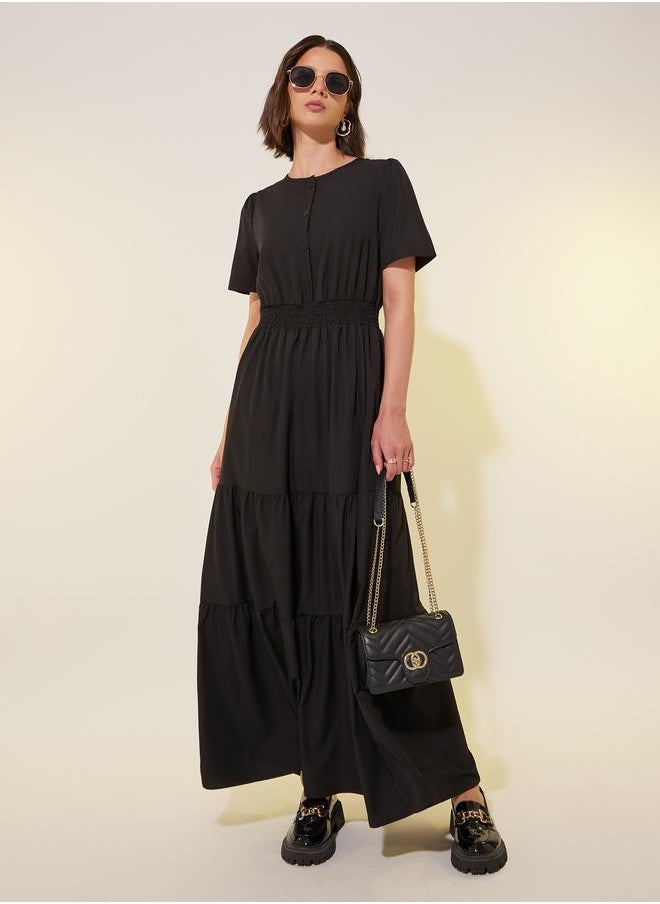 Take Two Tiered Black Dress  - Image 1