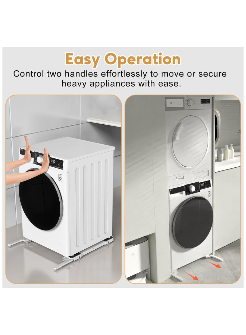 SYOSI عربة غسالة الأثاث لرفع/خفض العجلات، رولرز الأجهزة الثقيلة لنقل الثلاجات، منزلقات للأرضيات الخشبية، ناقل/رافعة/عربة الثلاجة، قاعدة غسالة مع عجلات - Image 2