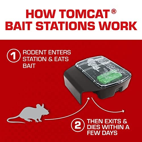 Tomcat Mouse Killer Child & Dog Resistant, Refillable Station for Indoor and Outdoor, 1 Station and 8 Poison Block Refills - Image 5