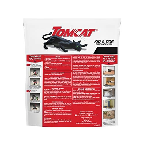 Tomcat Mouse Killer Child & Dog Resistant, Refillable Station for Indoor and Outdoor, 1 Station and 8 Poison Block Refills - Image 2