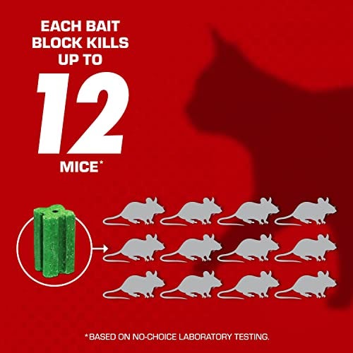 Tomcat Mouse Killer Child & Dog Resistant, Refillable Station for Indoor and Outdoor, 1 Station and 8 Poison Block Refills - Image 3
